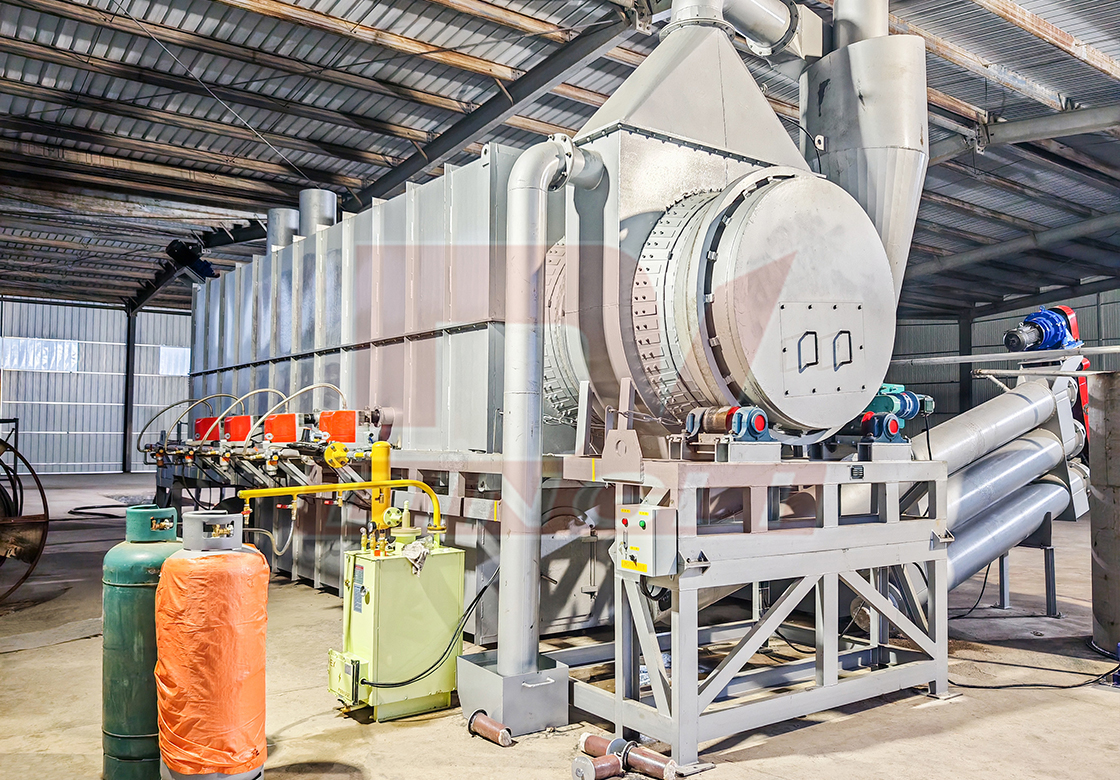 Dingli Biochar Production Equipment Use Trial Run Using Customer-Supplied Coconut Shell Material